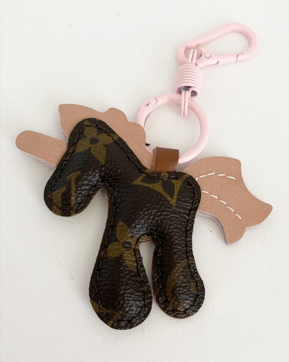KEY CHAIN Charm Bag Charm Repurposed Handmade Authentic LV Leather